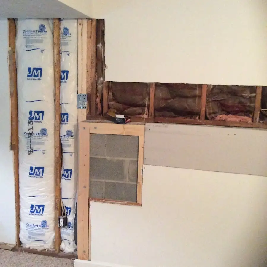 Wall insulation replacement during Contents Cleaning & Restoration in University of Virginia